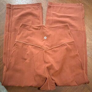 Lululemon Leggings Align Wide Leg Super-High-Rise Crop 23" Dark Terracotta sz 4